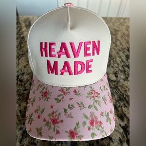 Heaven Made Floral Pink & White Trucker Hat